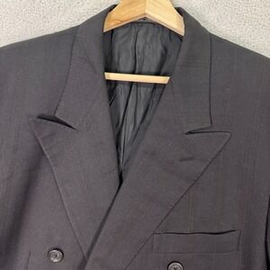 Corneliani Blazer Jacket Mens 44R Black‎ Wool Formal Double Breasted Peak Lapel